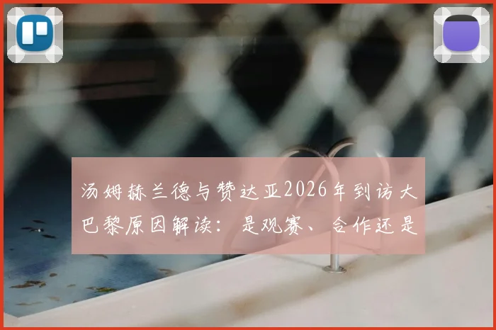 汤姆赫兰德与赞达亚2026年到访大巴黎原因解读:是观赛、合作还是另有深意?蜘蛛侠夫妇巴黎行全分析